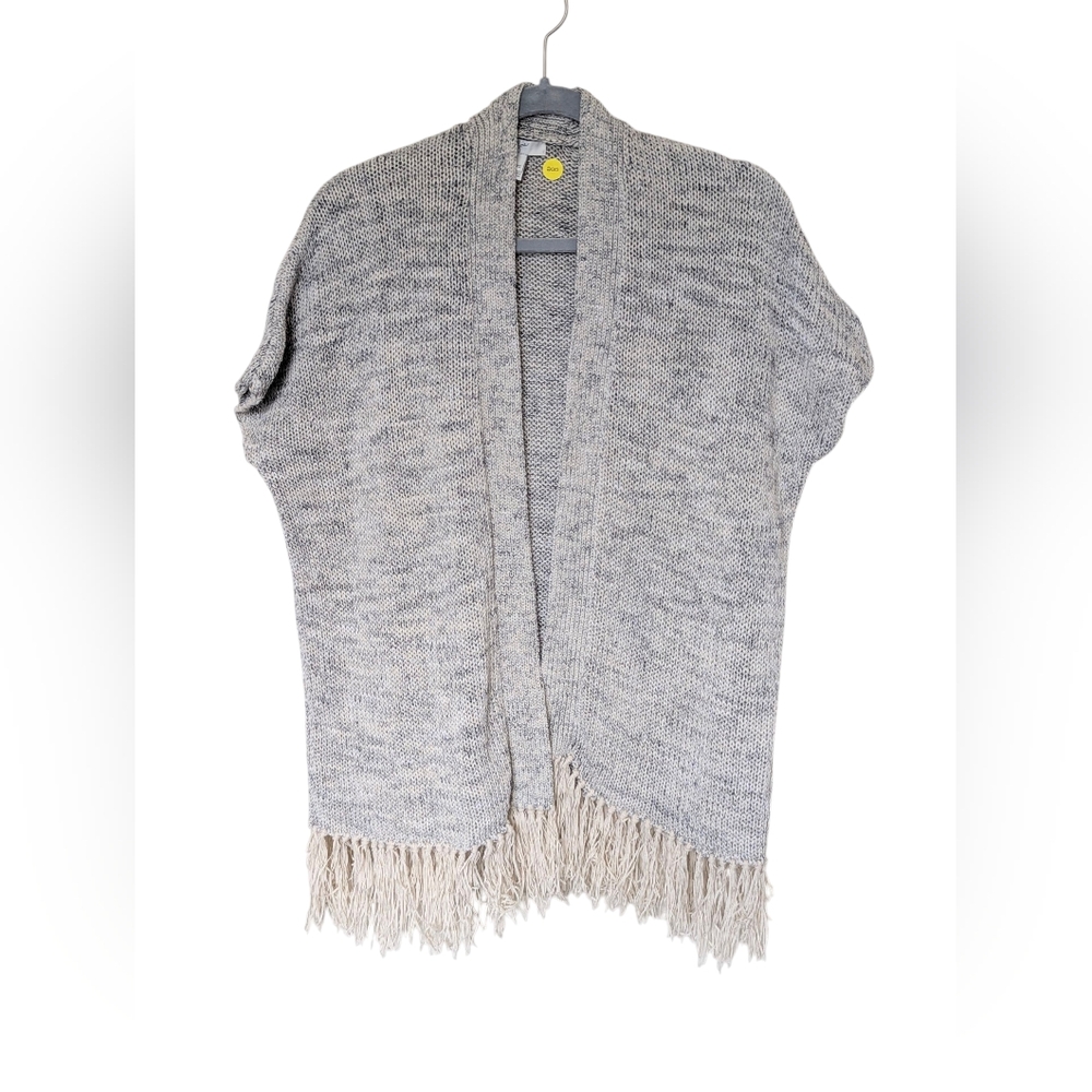 200. Joie Heathered Gray Fringe Cardigan